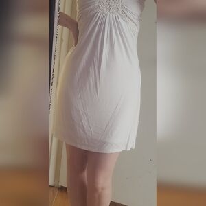 Le Chateau White Strapless Dress
